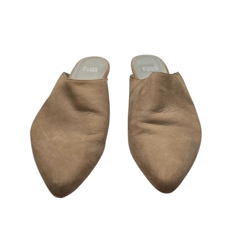 Eileen Fisher Tan Slide On Mules 8 - Picture 2 of 7